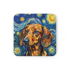 Dachshund Post-Impressionist Player Coaster | Oil Painting Dog Art | Wiener Dog Gift | Pet Portrait Decor
