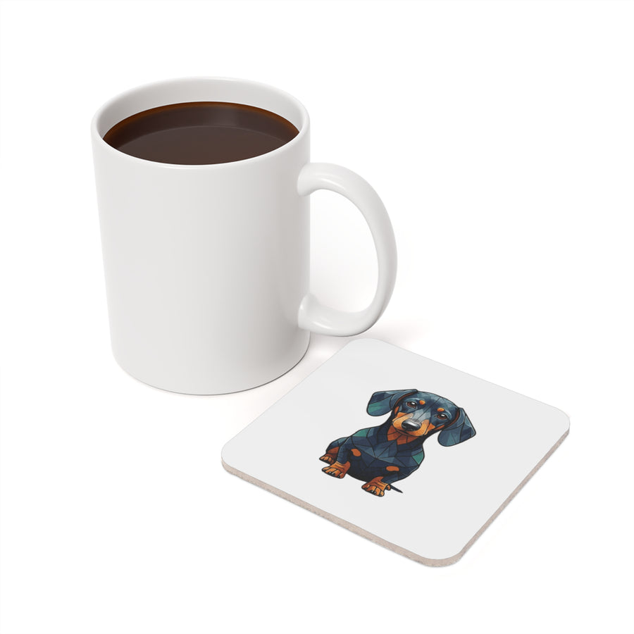 Dachshund Low Poly Cool Jewel Cork Back Coaster | Dog Lover Gift
