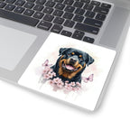Rottweiler Watercolor Butterfly Bloom Kiss-Cut Stickers | Premium Dog Prints | Tritan — view 7 of 12