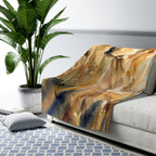 Labrador Retriever Watercolor Meadow Golden Throw Blanket | Premium Dog Art | Tritan