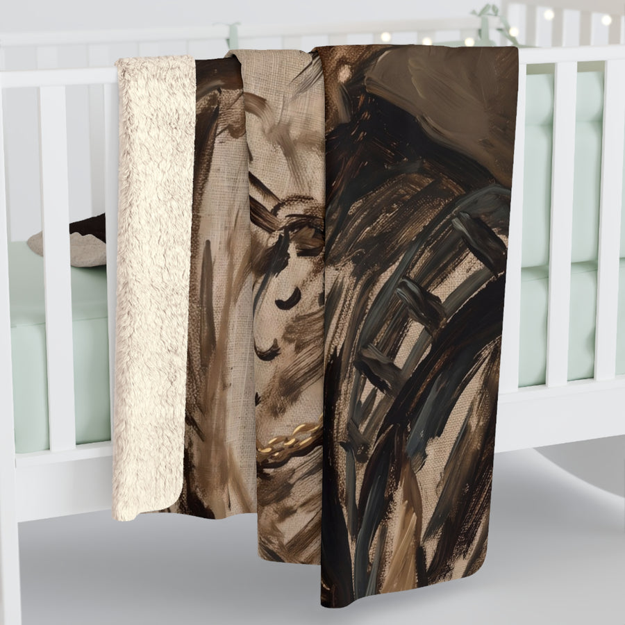 German Shepherd Renaissance Royal Portrait Regal Throw Blanket | Premium Dog Art | Tritan