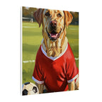 Labrador Retriever Oil Painting Soccer Portrait Canvas, Lab Dog Wall Art Decor, Sports Fan Gift for Home, Pet Art
