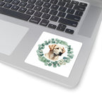 Labrador Retriever Watercolor Botanical Wreath Kiss-Cut Stickers | Premium Dog Prints | Tritan — view 5 of 12