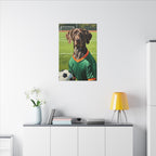German Shorthaired Pointer Oil Painting Soccer Portrait Wall Art, GSP Dog Lover Gift, Canine Decor, Fetching Football Fan Canvas