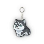Chibi Siberian Husky Plush Keychain | Tritan