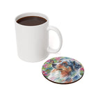 Australian Shepherd Watercolor Butterfly Bloom Drink Coaster | Premium Dog Prints | Tritan
