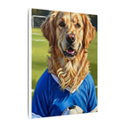 Golden Retriever Oil Painting Soccer Portrait Canvas Wall Art - Dog Lover Gift, Pet Decor for Home, Premium Stretched Canvas Print