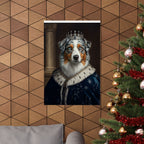 Australian Shepherd Kings & Queens Royal Portrait Matte Poster, Regal Dog Art Print, Australian Shepherd Lover Gift, Wall Art
