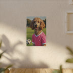 Poodle Oil Painting Soccer Portrait Wall Art, Poodle Mom Gift, Dog Lover Decor, Stretched Canvas Print