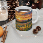 German Shepherd Acrylic Gallery Print Sunset Prairie Coffee Mug | Premium Dog Prints | Tritan — detail view