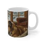 Acrylic English Bulldog - Winter Hearth | Ceramic Mug 11oz