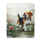 Beagle Watercolor Rain Garden Throw Blanket | Premium Dog Prints | Tritan — view 3 of 9