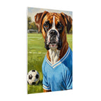Boxer Dog Oil Painting Soccer Portrait Canvas Wall Art Decor Gift for Dog Lover