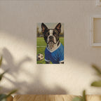 Boston Terrier Oil Painting Soccer Portrait Canvas Wall Art - Dog Lover Gift, Pet Decor, Sports Fan Home Art
