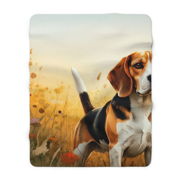 Golden Retriever Watercolor Beagle Meadow Throw Blanket | Premium Dog Prints | Tritan