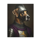 Great Dane Medieval Knight Portrait Canvas Wall Art, Regal Dog Painting, Great Dane Lover Gift, Stretched Canvas