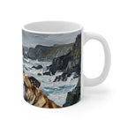 Acrylic Painting English Bulldog - Coastal Cliffside | Ceramic Mug 11oz
