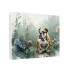 English Bulldog Canvas Wall Art, Watercolor Painting Dog Gift, Pet Portrait Print, Modern Animal Home Decor