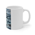 Acrylic Painting Australian Shepherd - Coastal Cliffside | Ceramic Mug 11oz
