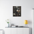 Miniature Schnauzer Medieval Knight Portrait Canvas Wall Art, Regal Dog Painting, Miniature Schnauzer Lover Gift, Stretched Canvas