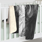 Cavalier King Charles Spaniel Charcoal Portrait Sherpa Fleece Blanket | Dog Lover Gift
