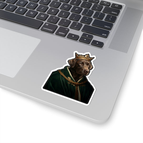 Labrador Retriever Kings & Queens Royal Portrait Sticker, Dog Portrait Vinyl Decal, Kiss-Cut Sticker, Labrador Retriever Lover Gift — Lifestyle View