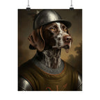 German Shorthaired Pointer Medieval Knight Portrait Matte Poster, Regal Dog Art Print, German Shorthaired Pointer Lover Gift, Wall Art
