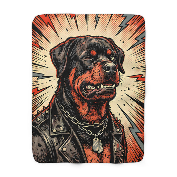 Rottweiler Comic Pop Art Throw Blanket | Premium Dog Art | Tritan