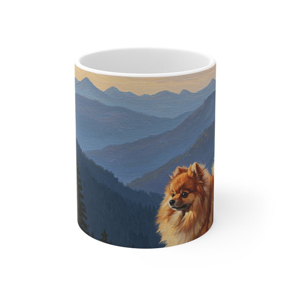 Acrylic Pomeranian - Mountain Overlook | Ceramic Mug 11oz