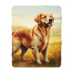 Golden Retriever Watercolor Meadow Throw Blanket | Premium Dog Prints | Tritan — secondary view