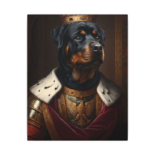 Rottweiler Renaissance Royal Portrait Canvas Wall Art, Regal Dog Painting, Rottweiler Lover Gift, Stretched Canvas