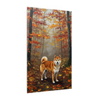 Shiba Inu Acrylic Painting Canvas Wall Art | Autumn Woods Dog Decor | Cute Shiba Gift for Dog Lovers | Pet Portrait Print