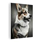 Corgi Charcoal Portrait Canvas Wall Art, Dog Lover Gift, Stretched Canvas Print, Pet Home Decor, Animal Art, Corgi Mom Dad Present