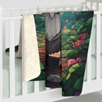 Corgi Low Poly Forest Sherpa Fleece Blanket | Dog Lover Gift