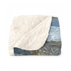 Acrylic Gallery Print Australian Shepherd - Coastal Cliffside | Sherpa Fleece Blanket — view 4 of 9