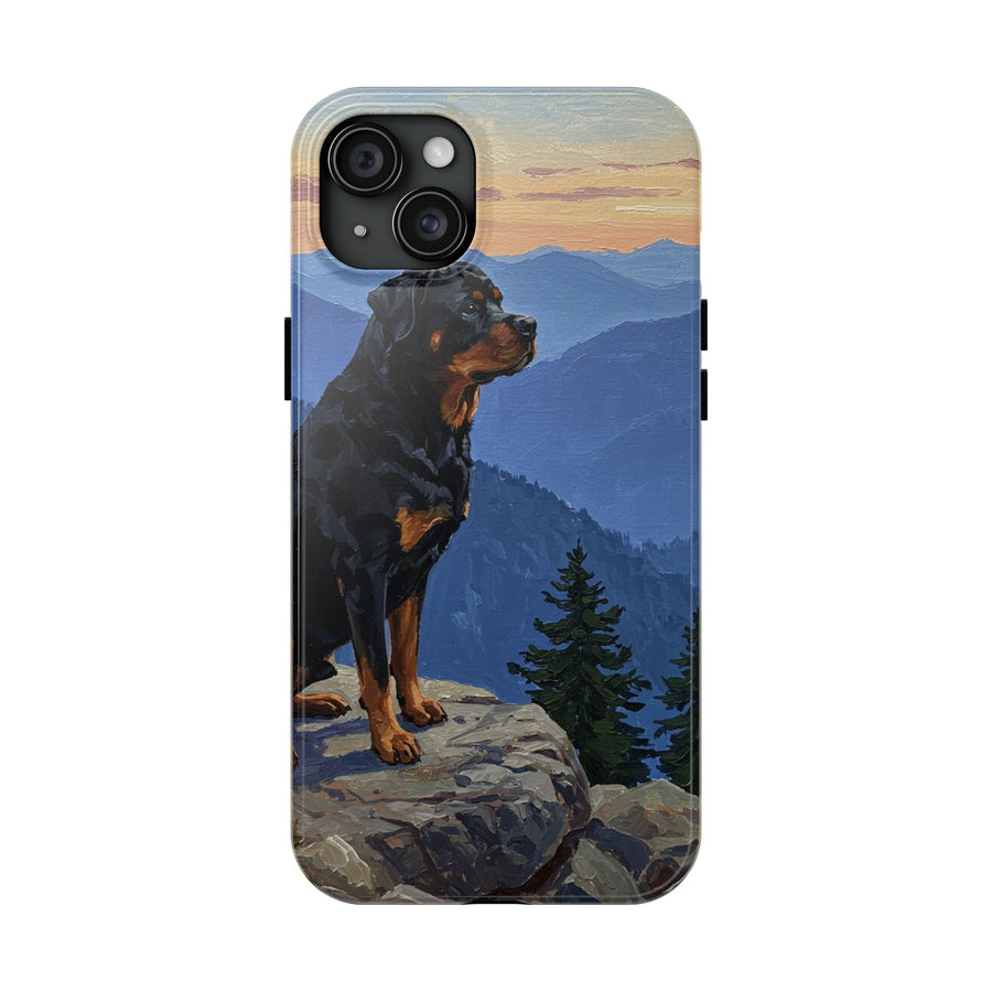 Acrylic Rottweiler - Mountain Overlook | Tough Phone Case