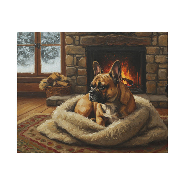 French Bulldog Canvas Wall Art Print | Dog Lover Gift, Pet Portrait Home Decor, Modern Acrylic Painting Dog Mom Gift