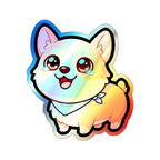 Chibi Corgi Holo Sticker | Tritan
