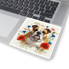 English Bulldog Watercolor Wildflower Field Kiss-Cut Stickers | Premium Dog Prints | Tritan — view 7 of 12