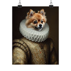 Pomeranian Renaissance Royal Portrait Matte Poster, Regal Dog Art Print, Pomeranian Lover Gift, Wall Art