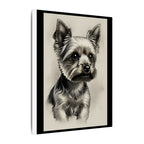 Yorkshire Terrier Charcoal Portrait Canvas Wall Art | Yorkie Dog Lover Gift | Pet Memorial Decor | Stretched Canvas Print