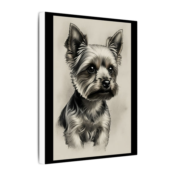 Yorkshire Terrier Charcoal Portrait Canvas Wall Art | Yorkie Dog Lover Gift | Pet Memorial Decor | Stretched Canvas Print