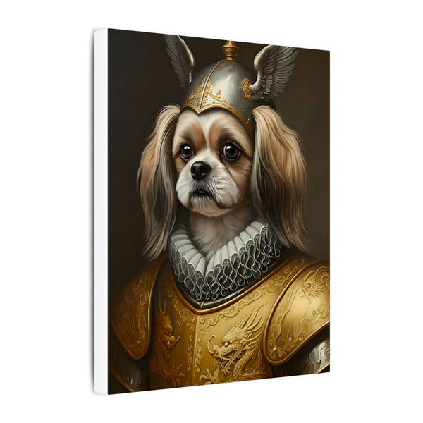 Shih Tzu Medieval Knight Portrait Canvas Wall Art, Regal Dog Painting, Shih Tzu Lover Gift, Stretched Canvas