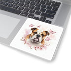 English Bulldog Watercolor Butterfly Bloom Kiss-Cut Stickers | Premium Dog Prints | Tritan — view 7 of 12