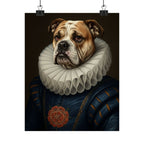 English Bulldog Renaissance Royal Portrait Matte Poster, Regal Dog Art Print, English Bulldog Lover Gift, Wall Art