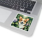 Corgi Watercolor Garden Peek Kiss-Cut Stickers | Premium Dog Prints | Tritan
