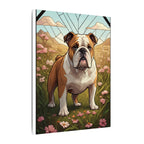 English Bulldog Stained Glass Canvas Print, Dog Wall Art Decor, Pet Lover Gift, Dog Art, Housewarming Gift