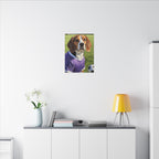 Beagle Soccer Portrait Oil Painting Canvas Print, Dog Wall Art Decor, Pet Lover Gift