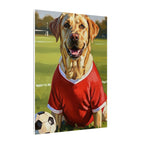 Labrador Retriever Oil Painting Soccer Portrait Canvas, Lab Dog Wall Art Decor, Sports Fan Gift for Home, Pet Art