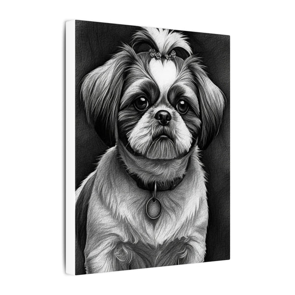 Shih Tzu Charcoal Portrait Canvas Wall Art - Dog Lover Gift, Pet Owner Decor, Modern Animal Art
